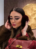 Giacca Pelliccia Elegance bordeaux e marrone