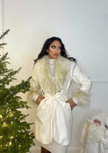 Cappotto panna con pelo