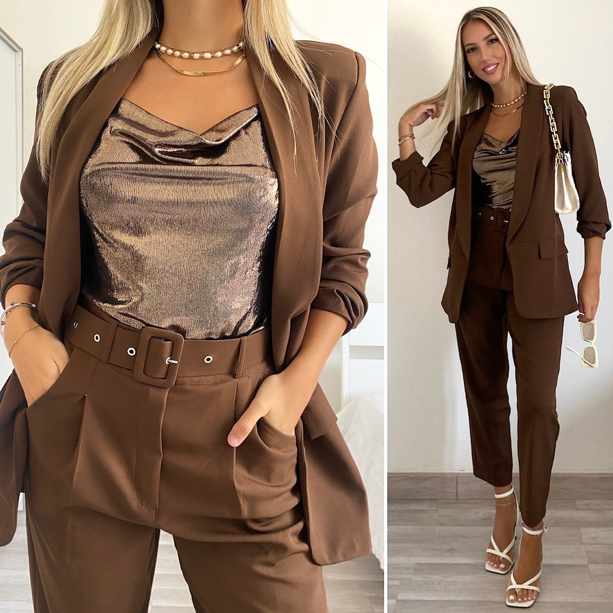 Completo giacca e pantalone choco