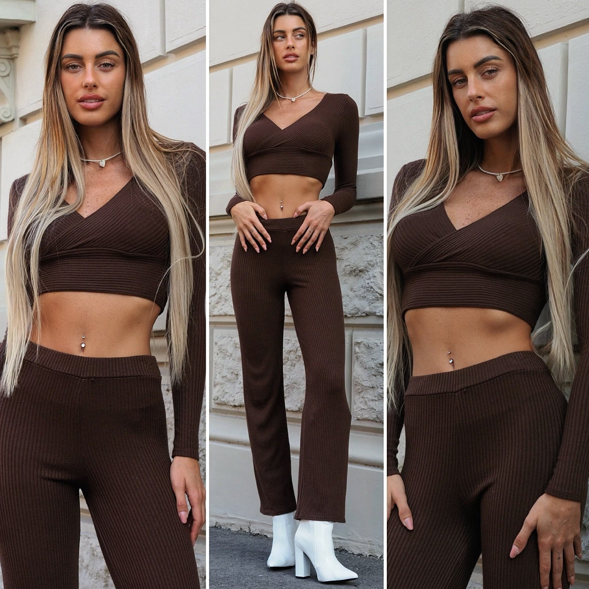 Completo casual/elegant choco