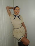 Set maglia e gonna tennis beige