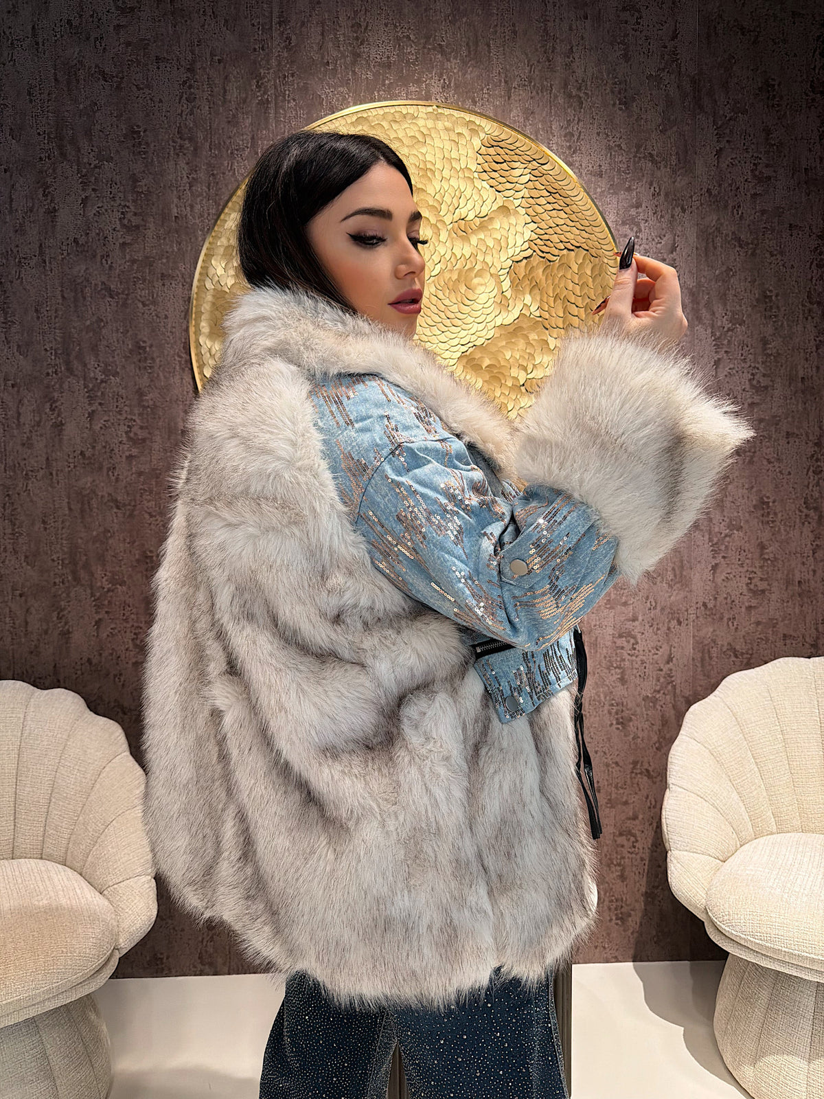 Pelliccia Denim sparkle