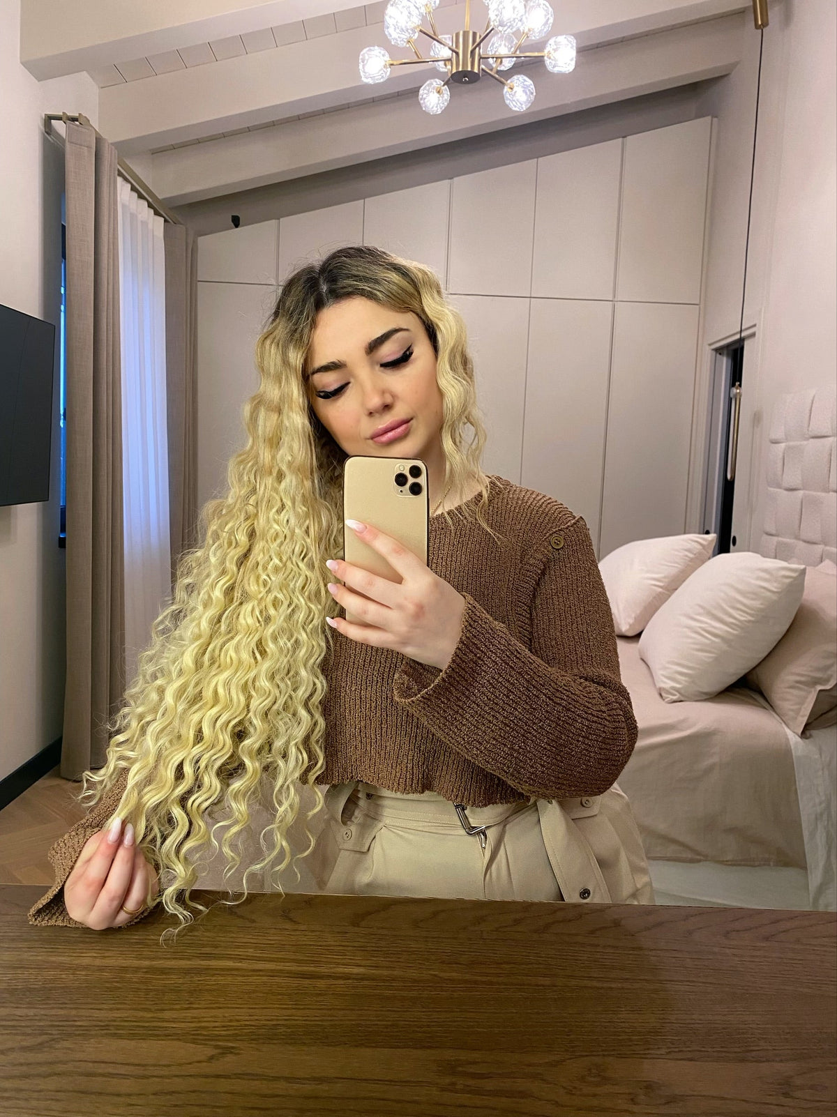 Clip Extension Riccia Biondo platino