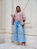 Jeans wide leg chiaro