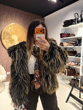 Pelliccia Ecologica con Dettaglio Nero – Oversize Glam