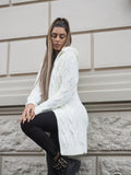 Cardigan bianco a trecce