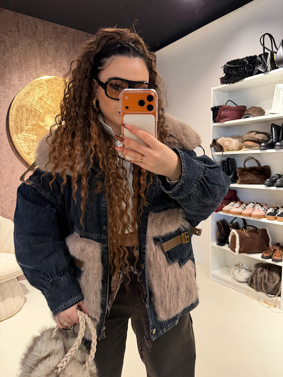 Giaccone Denim Luxury Fur