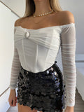 Bustier bianco in velo con gioiello