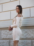 Abito in maglia con strass burro