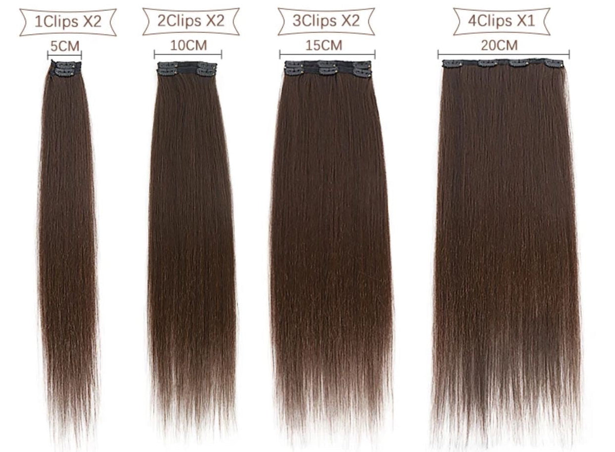 Extension 7 clip liscia nero