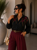 Camicia ricamata floreale Elegance