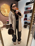 Cardigan Morbido con Cappuccio e laccio Animalier