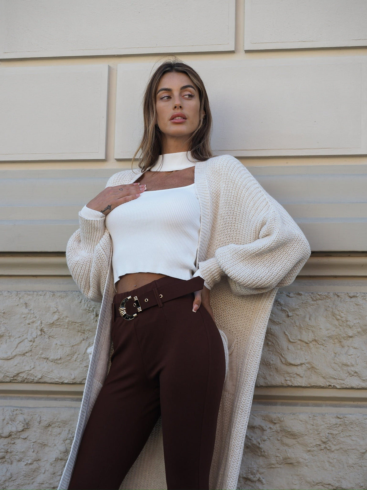 Maglioncino choker bianco
