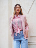 Camicia a righe rosa