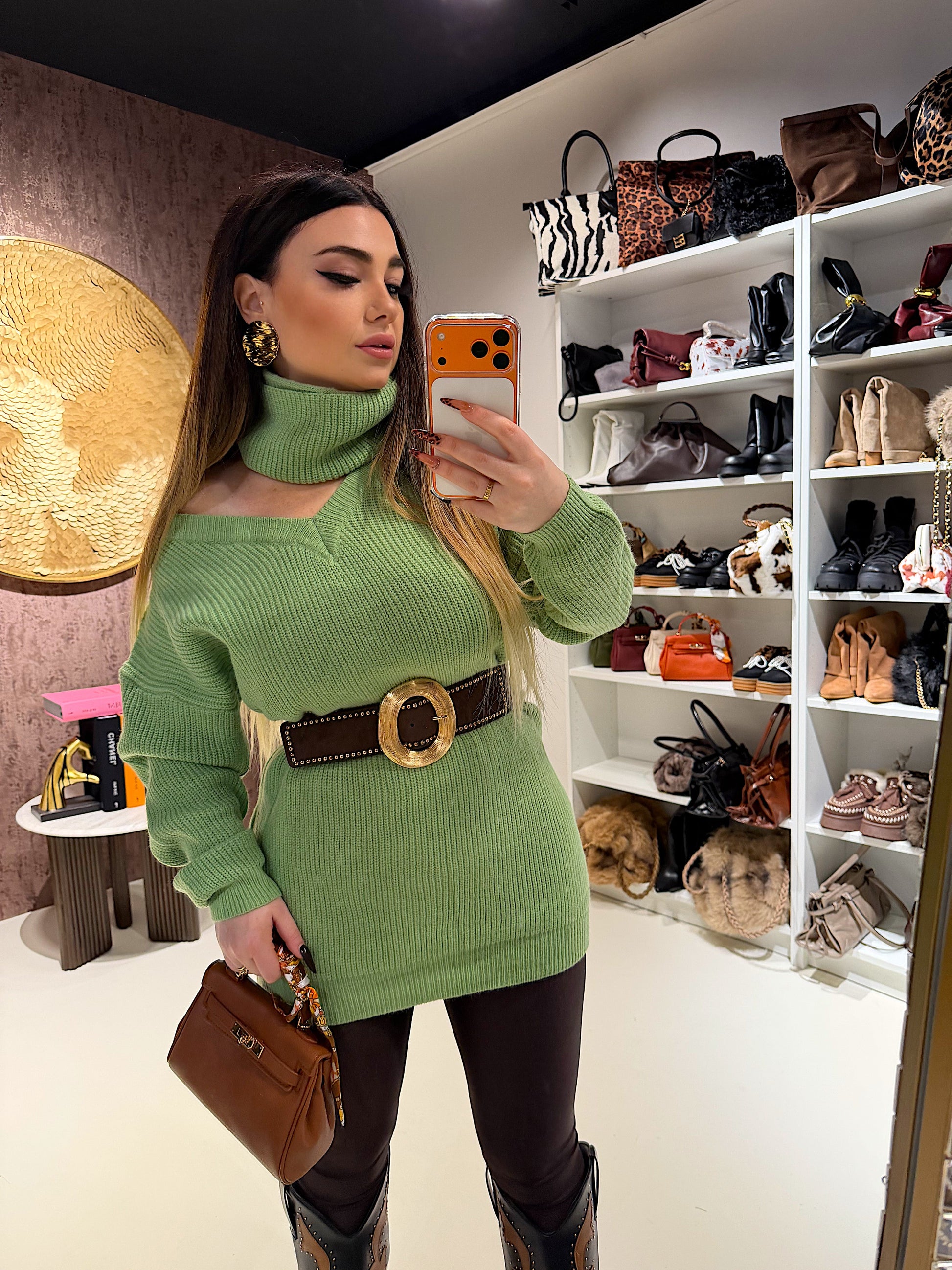 Maglione o mini dress menta