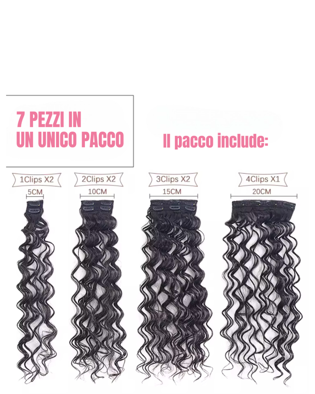Extension 200GR 7 Clip Riccio Morbido vari colori