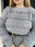 Maglione soft grigio con lurex
