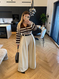Maglione a righe marrone