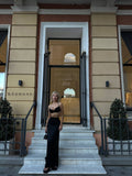 Completo due pezzi top e gonna longuette nero