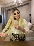 Extension 7 clip liscia biondo platino