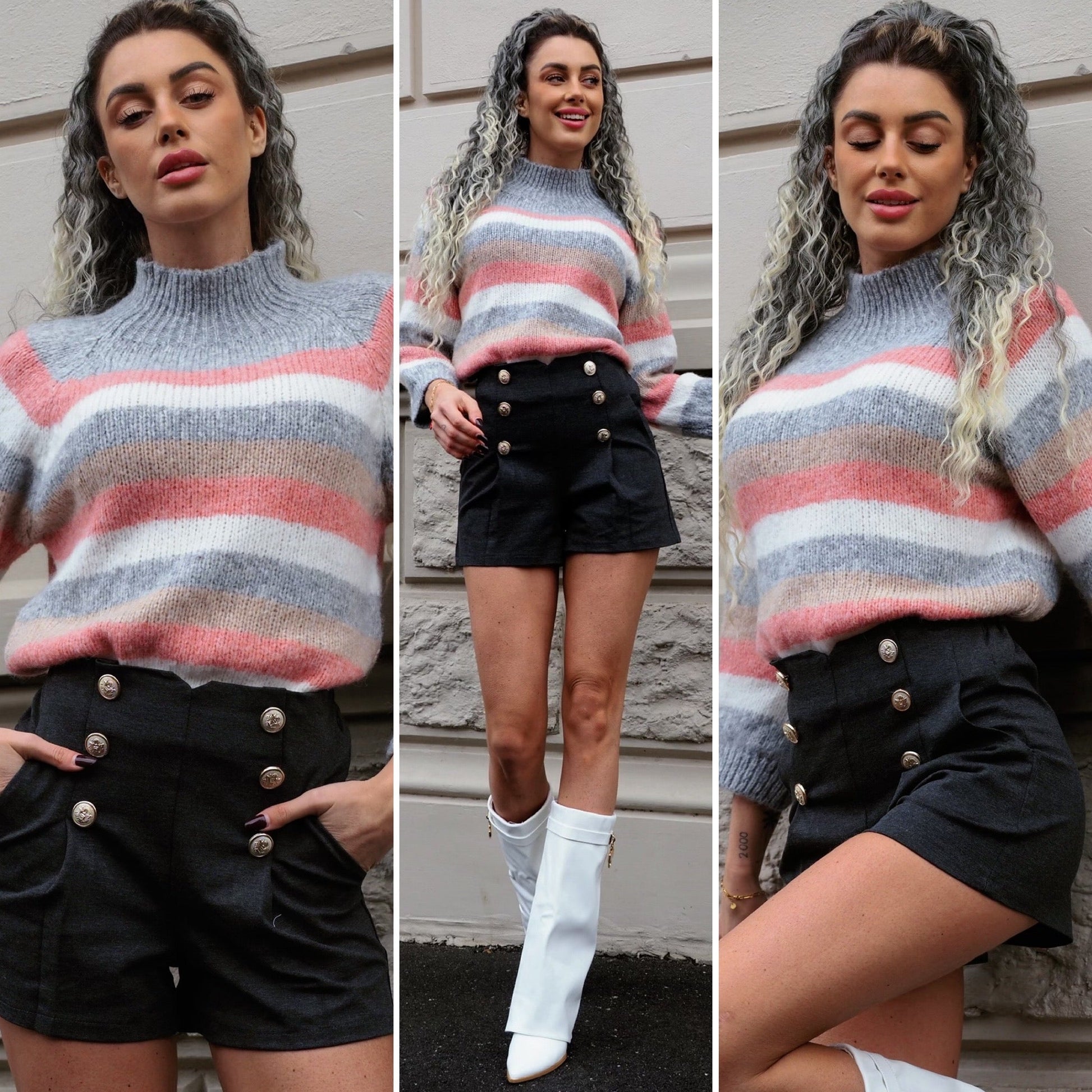 Maglione a righe