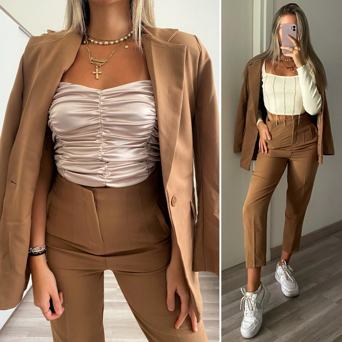 Completo giacca e pantalone Camel