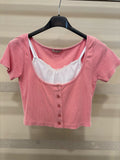 Maglia rosa con canotta
