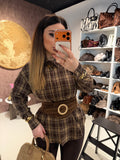 Maxi camicione con borchie