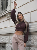 Felpa crop choco con lacci