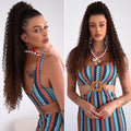 Coda #t2/30 Riccio afro con coulisse castano degradè