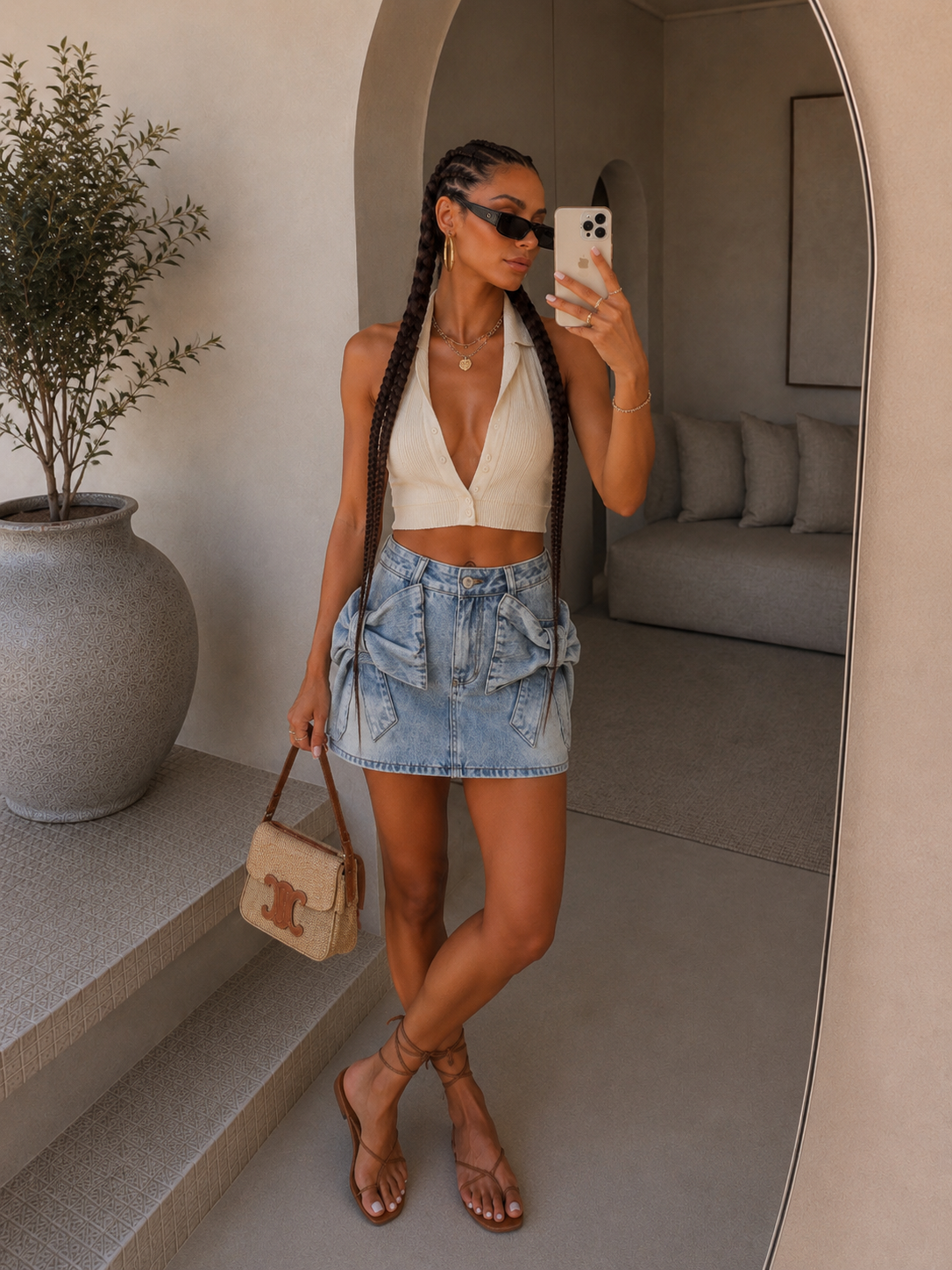 Gonna Denim Fiocco