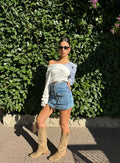Gonna cargo in jeans con tasche
