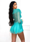 Tutina in tulle turchese