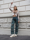 Cargo maxi con tasconi jeans macchiato