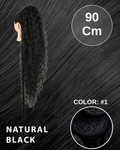 Coda effetto bagnato riccio con Coulisse Nero 90cm