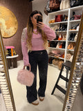 Maglione con perline e strass
