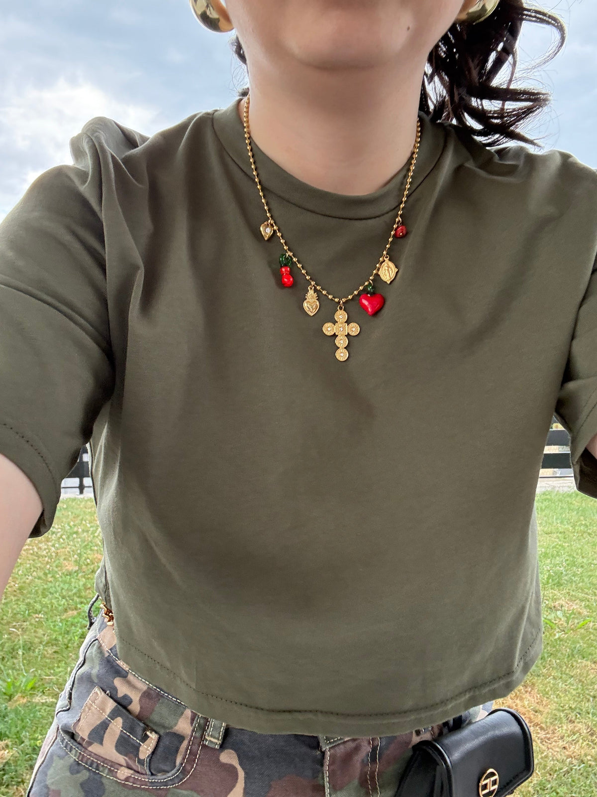 Collana croce e cuore