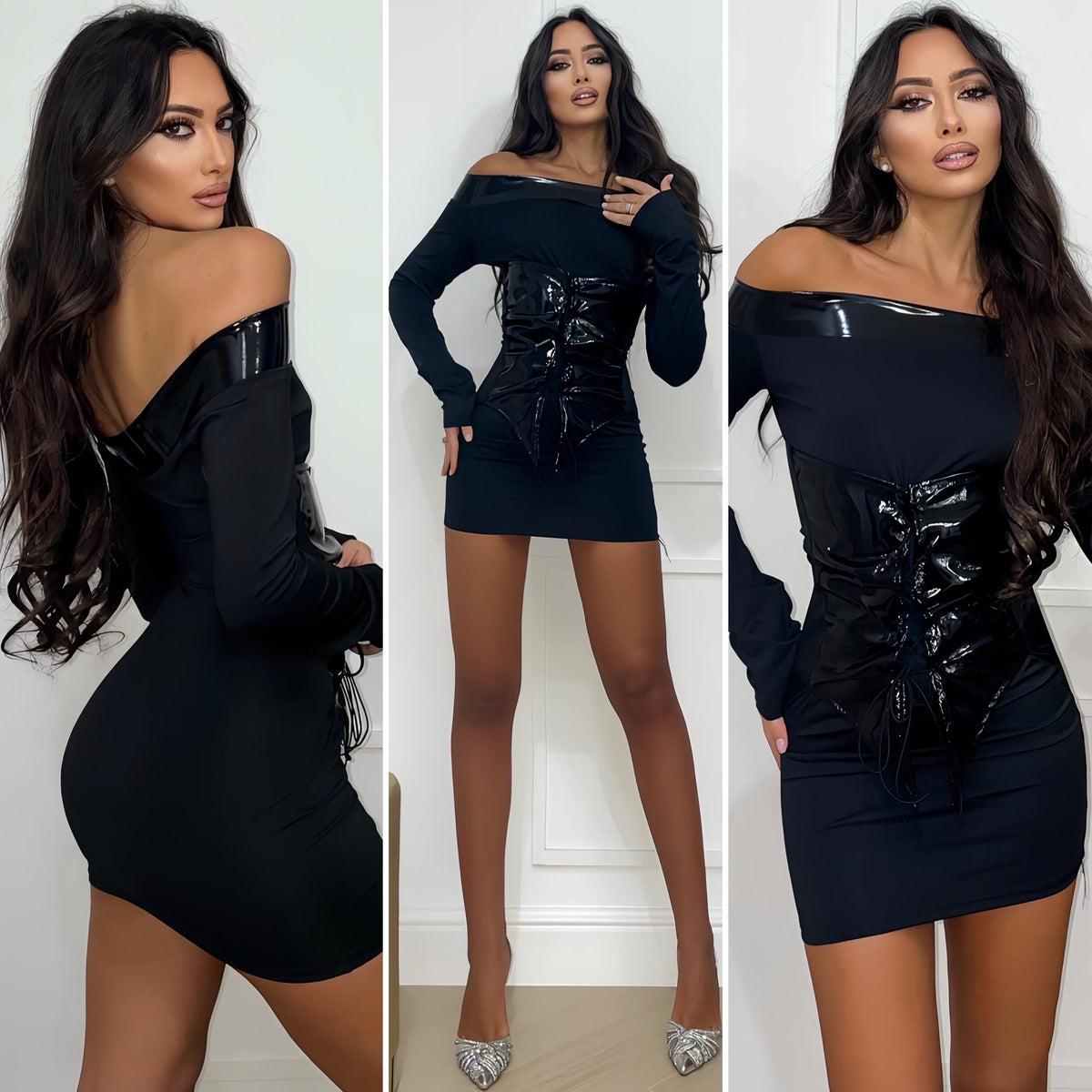 Abito con bustier in vinile
