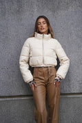 Piumino bomber beige