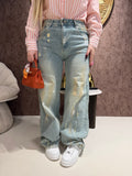Jeans Wide Leg con strappini