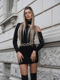 Abito in maglia con spacco