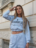 Completo top e felpa grigio Los Angeles
