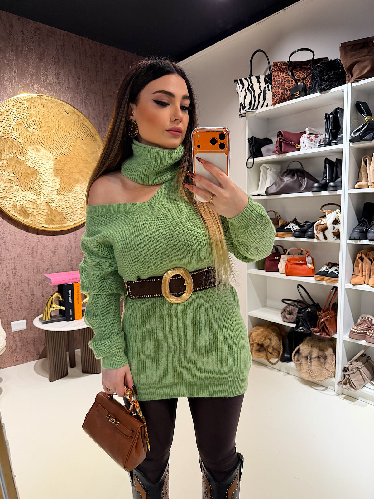 Maglione o mini dress menta