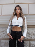Camicia crop con cintura