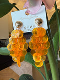 Orecchini conchiglia grappolo arancio