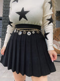 Gonna a pieghine in lurex nera