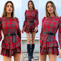 Abito scozzese con balze