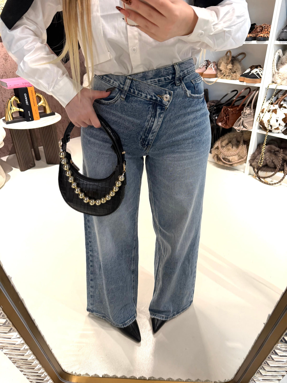 Jeans a Vita Asimmetrica Twist Up