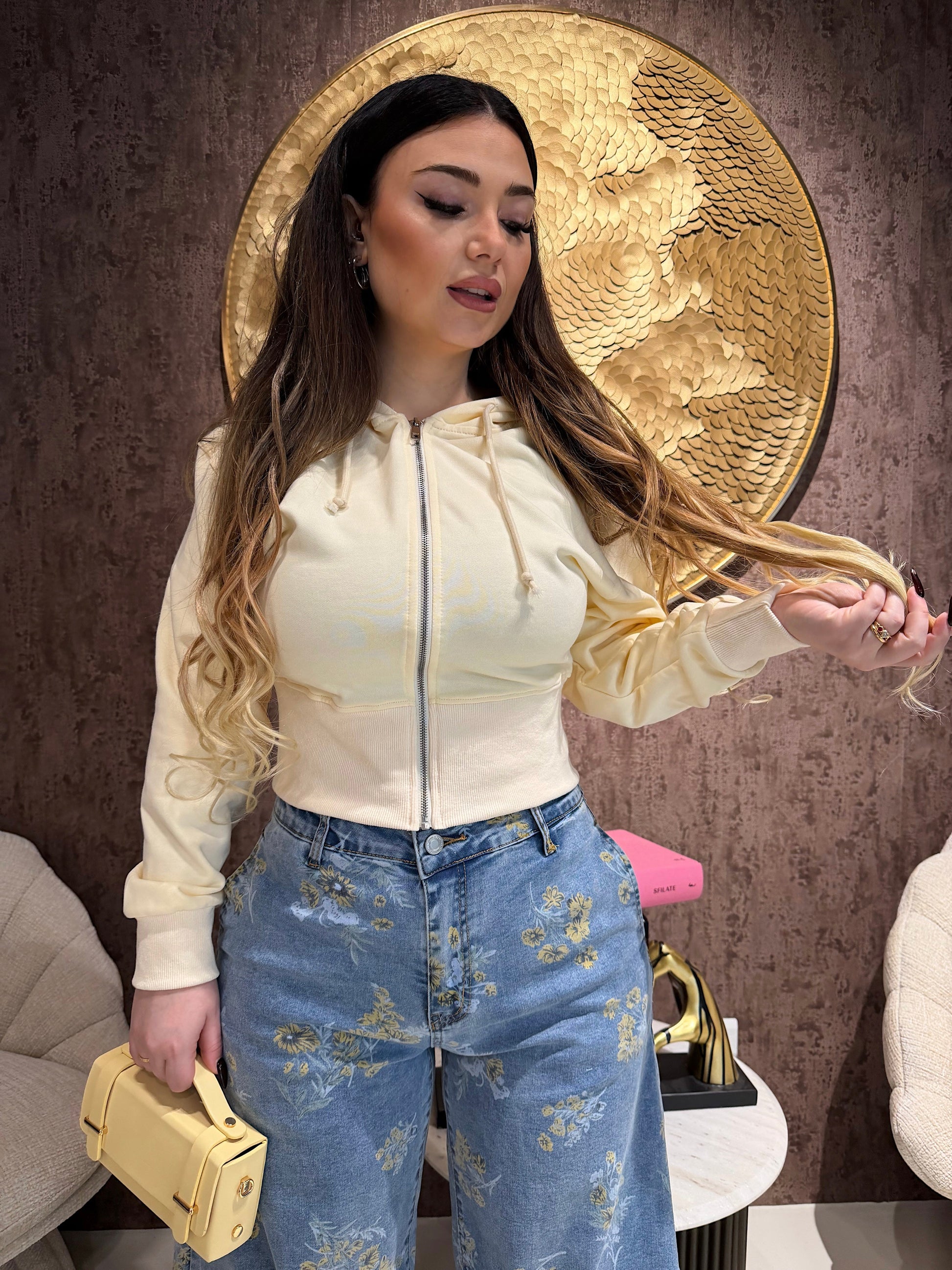 Felpa primaverile con Zip