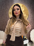 Maglia Parisienne a righe con spalla sciarpa